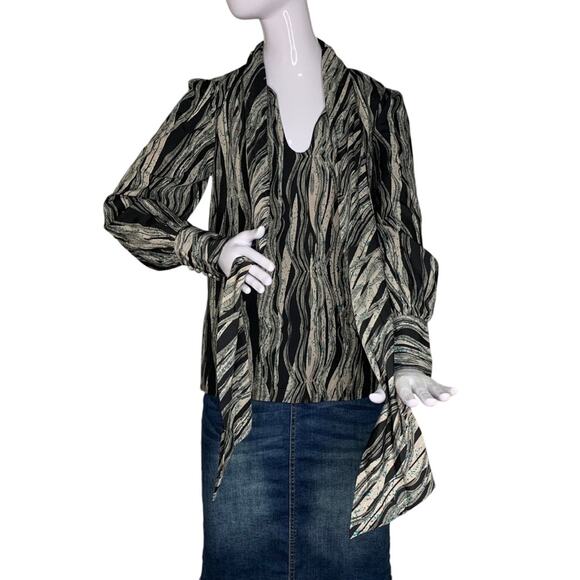 W118 by Walter Baker Blouse Long Sleeve Tie on Neck Size S - Picture 2 of 14